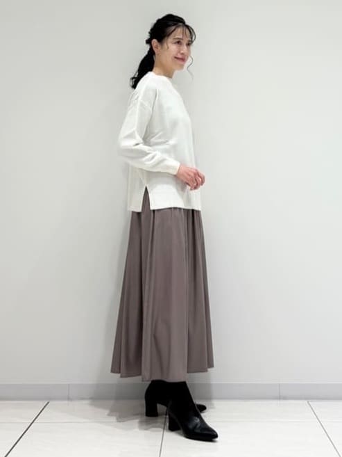 kayoさんの「INDIVI｜【洗える／カシミヤ混】ボトルネック ドルマンスリーブニット」を使ったコーディネート