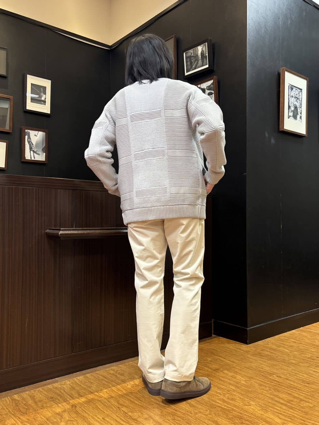 moritaさんの「TAKEO KIKUCHI｜畦編みチェック ニットカーディガン」を使ったコーディネート