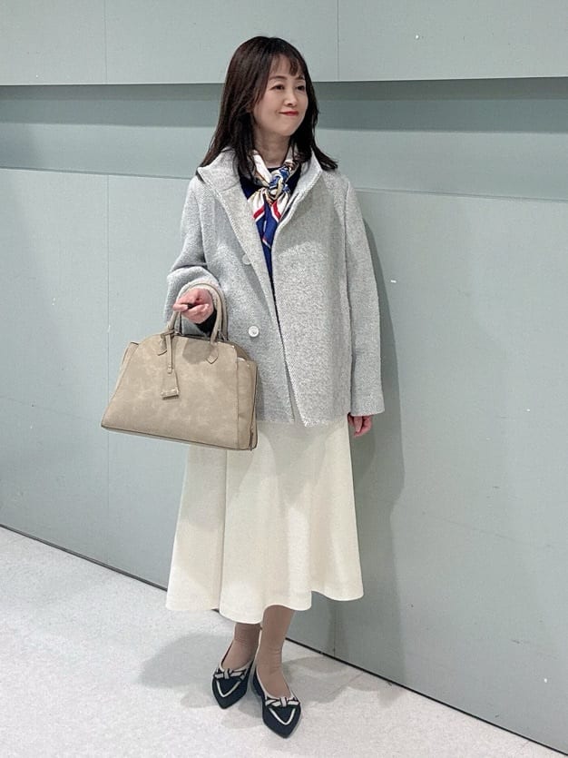 makiさんの「UNTITLED｜【8色展開／コンパクト丈】レーヨン混 コクーンニット」を使ったコーディネート