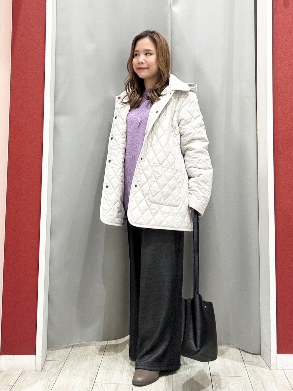shioさんの「SHOO･LA･RUE｜【高レビュー】デニム見え 裏起毛ワイドパンツ」を使ったコーディネート