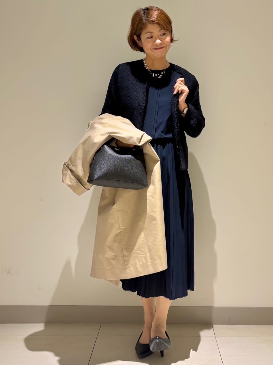 Haruさんの「Dessin｜シャンブレースプリングコート」を使ったコーディネート
