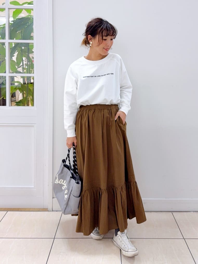 Osawaさんの「Dessin｜【洗える】ラグラン切り替えミニロゴカットソー」を使ったコーディネート