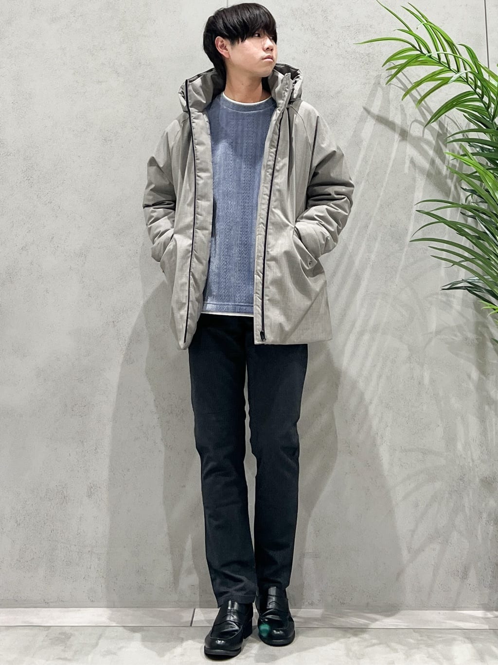 SHI-MAさんの「THE SHOP TK｜【軽くて、暖かい】SORONA／ソロナ 中綿ブルゾン 防風/軽量/洗濯機OK/フード脱着可」を使ったコーディネート