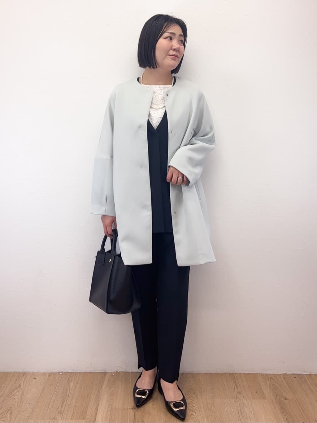 Takeさんの「OPAQUE.CLIP｜フラワー刺繍ペプラムブラウス【洗濯機OK】」を使ったコーディネート