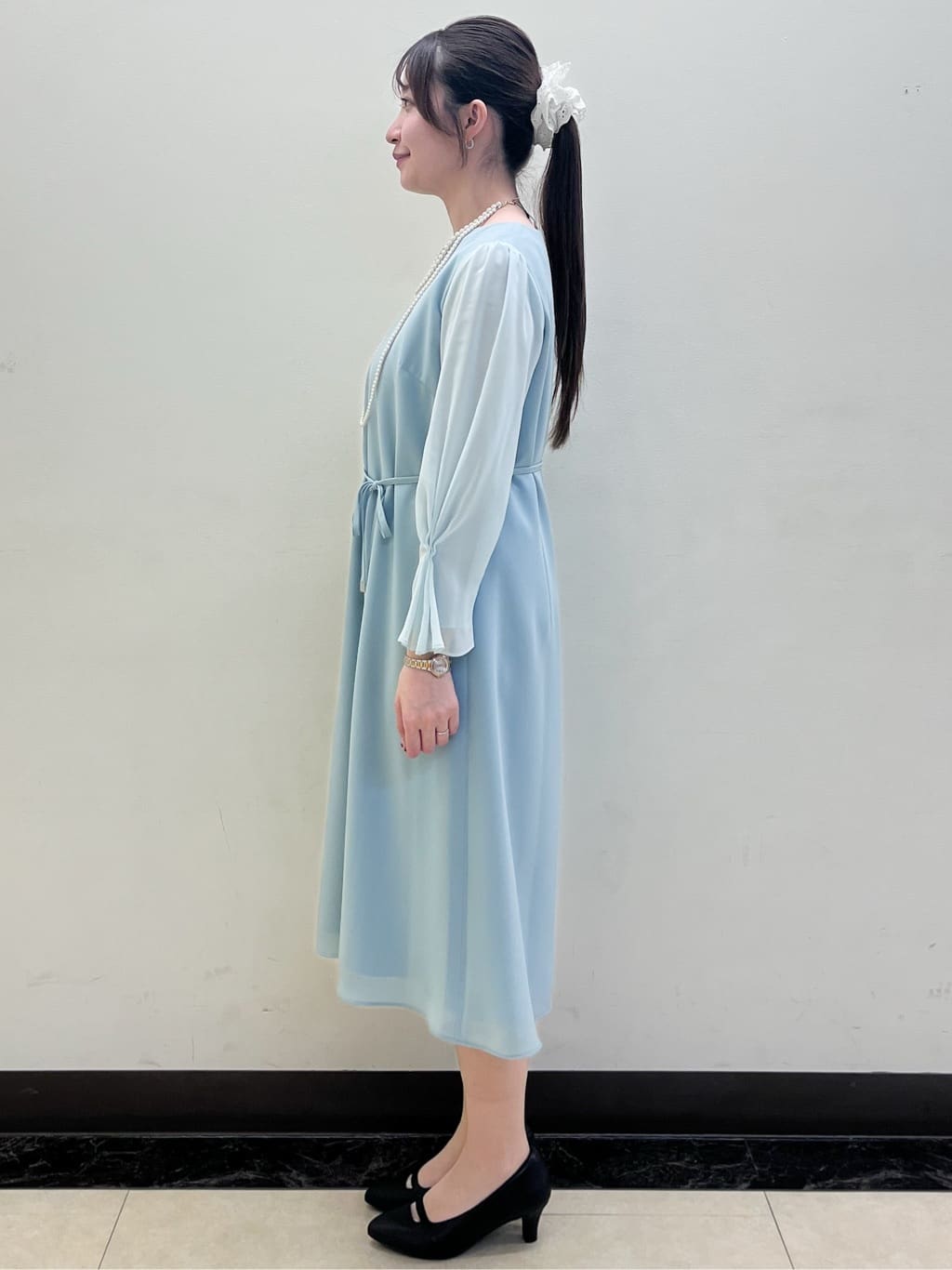 mikikoさんの「Reflect｜【SS-4Lサイズ／付属リボン】スリーブデザインジョーゼットワンピース」を使ったコーディネート