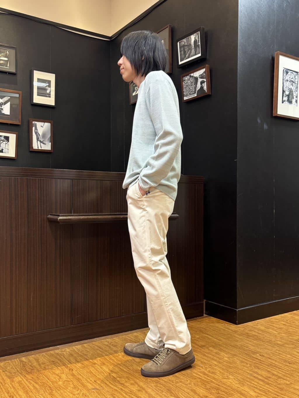 moritaさんの「TAKEO KIKUCHI｜畦編みチェック ニットカーディガン」を使ったコーディネート
