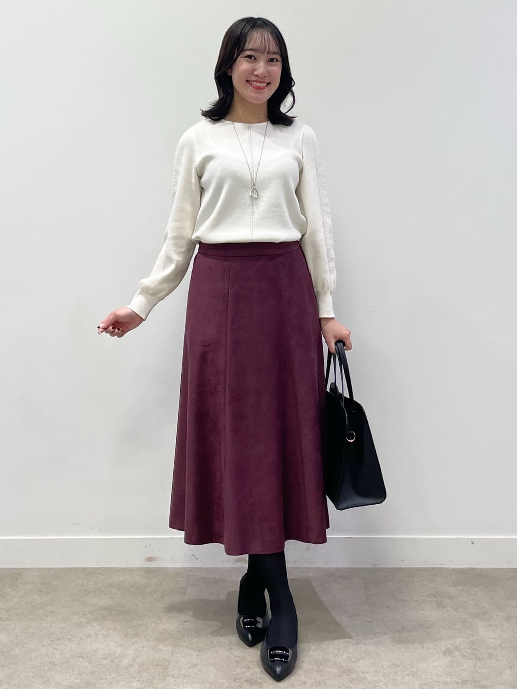 yukariさんの「Reflect｜【選べる8色／スカートにもパンツにも◎】ウール混ボートネックニット」を使ったコーディネート