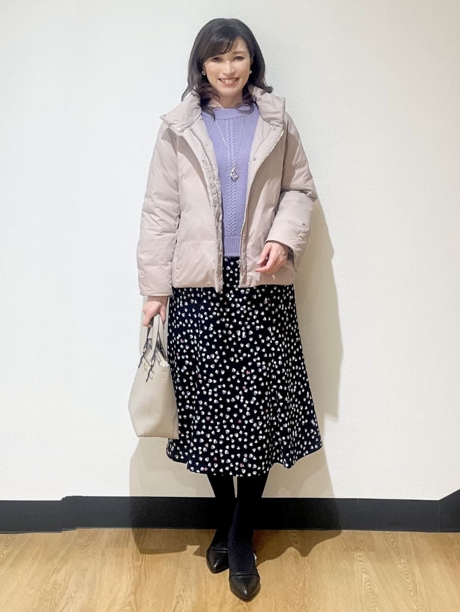 ayaさんの「Reflect｜【すっきりシルエット】ショート丈ダウンコート」を使ったコーディネート