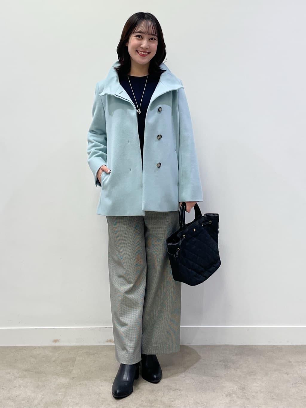 yukariさんの「Reflect｜【SS-4Lサイズ／衿が顔に当たらない◎】スタンドネックミドルコート」を使ったコーディネート