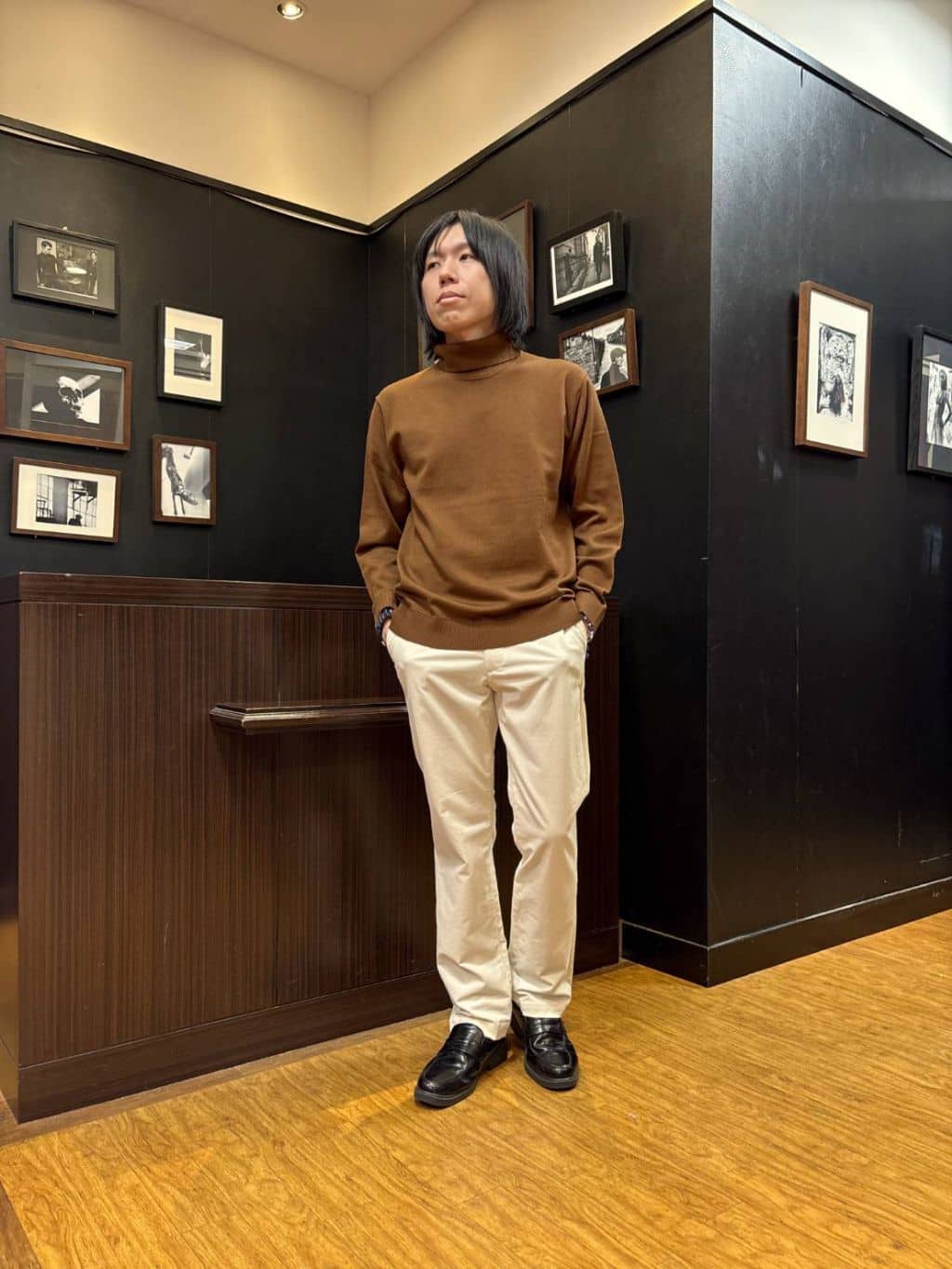 moritaさんの「TAKEO KIKUCHI｜【ウールカシミヤブレンド】ビーバー調 スタンドカラー コート」を使ったコーディネート