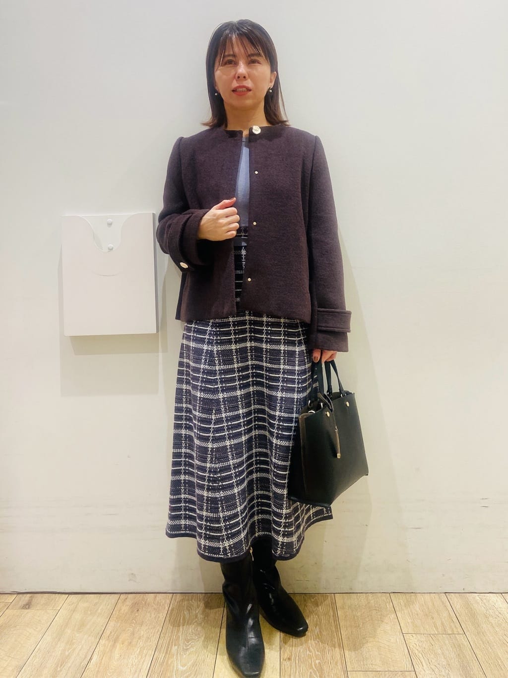 YUKOさんの「index｜ノーカラーショートコート」を使ったコーディネート