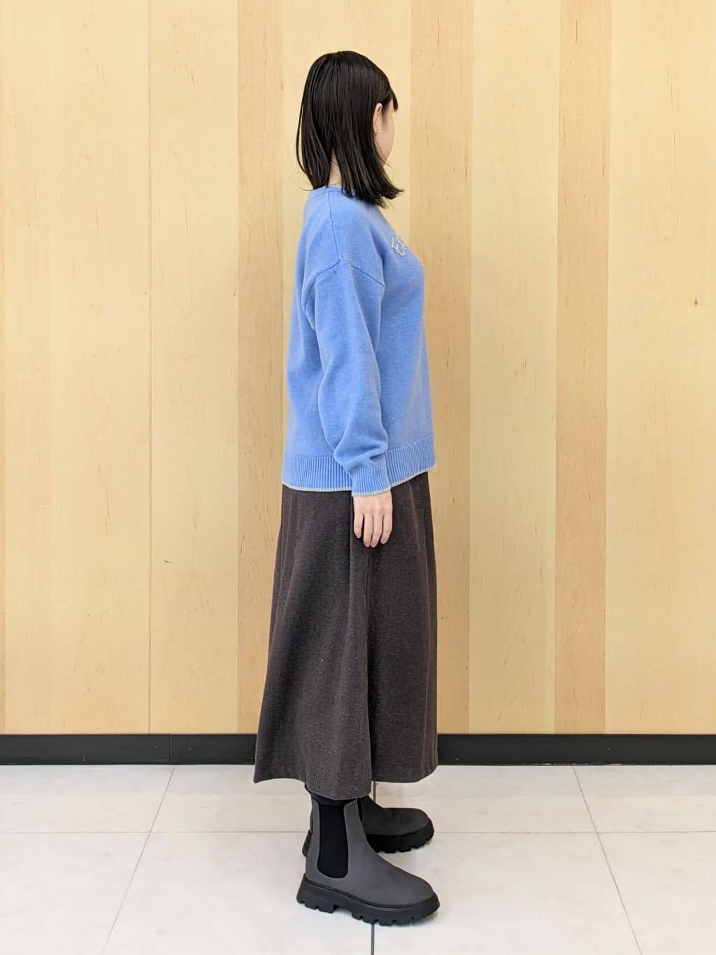 Ayakaさんの「Dessin｜【洗える】ペイント風刺繍入り配色ラインニット」を使ったコーディネート