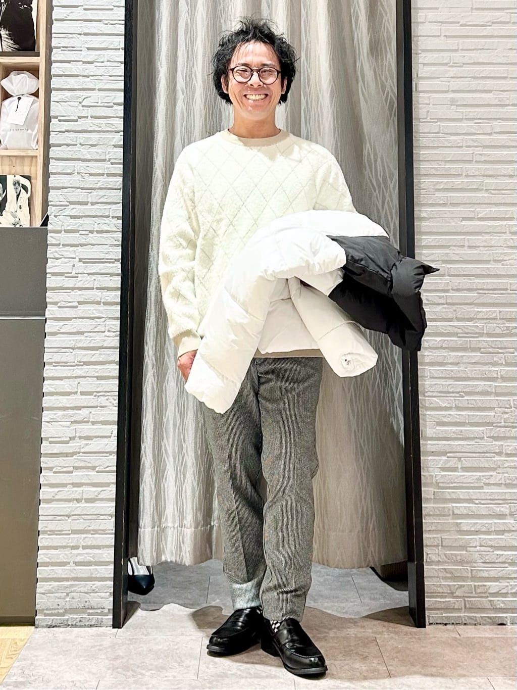 KENJI Iさんの「THE SHOP TK｜【撥水/洗濯機可】寒い季節でも快適 中綿スタンドブルゾン」を使ったコーディネート