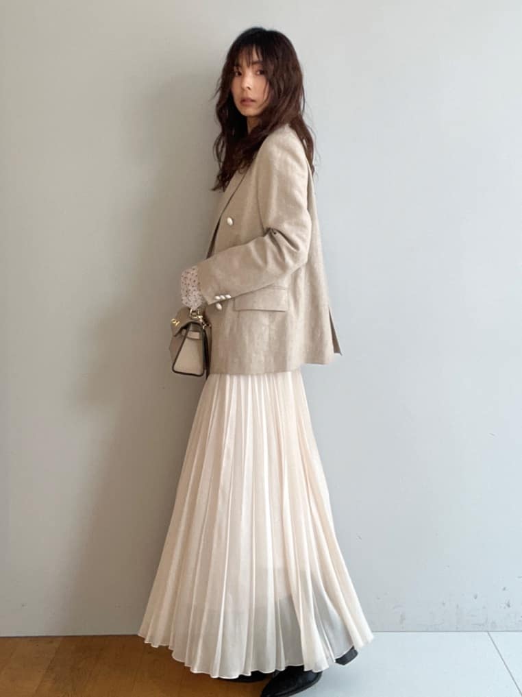misaさんの「DRESSTERIOR｜【セットアップ可】リネンブレンドダブルブレストジャケット」を使ったコーディネート