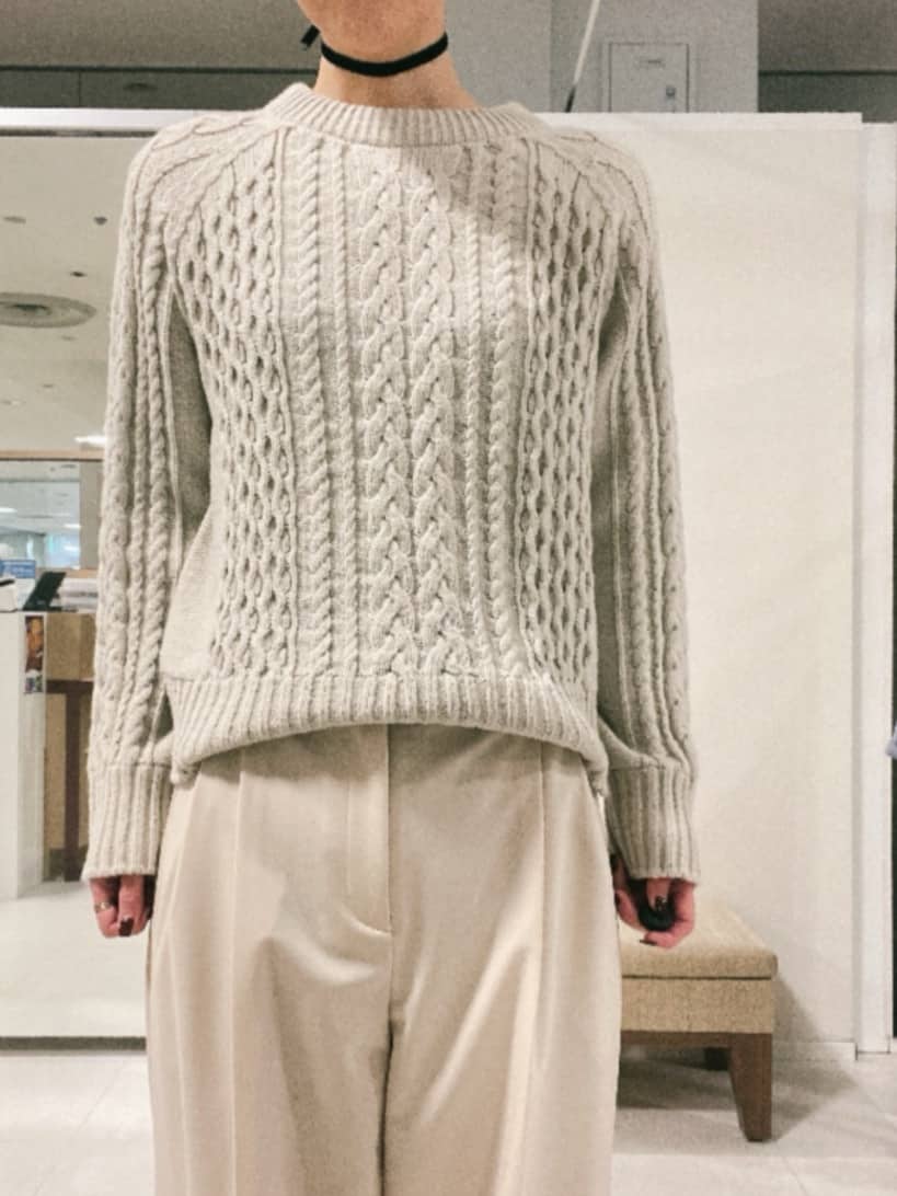 IWAMOさんの「UNTITLED｜【洗える】スポンディッシュ ケーブル柄ニット」を使ったコーディネート