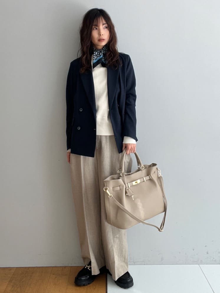 misaさんの「DRESSTERIOR｜【セットアップ可/吸水速乾/ウォッシャブル】リネンブレンドオックスダブルジャケット」を使ったコーディネート