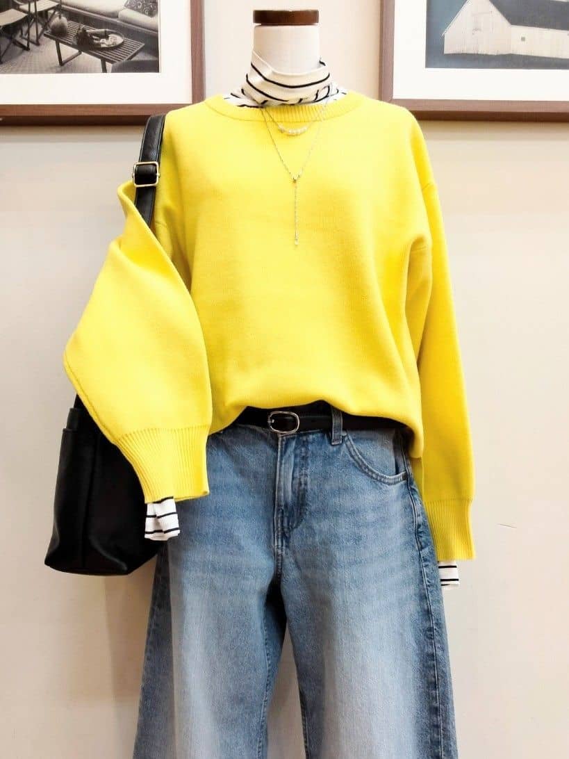うっちーさんの「SHOO･LA･RUE｜【S-LL/洗濯機可/体型カバー】大人世代も取り入れやすい スウェットライクニット」を使ったコーディネート