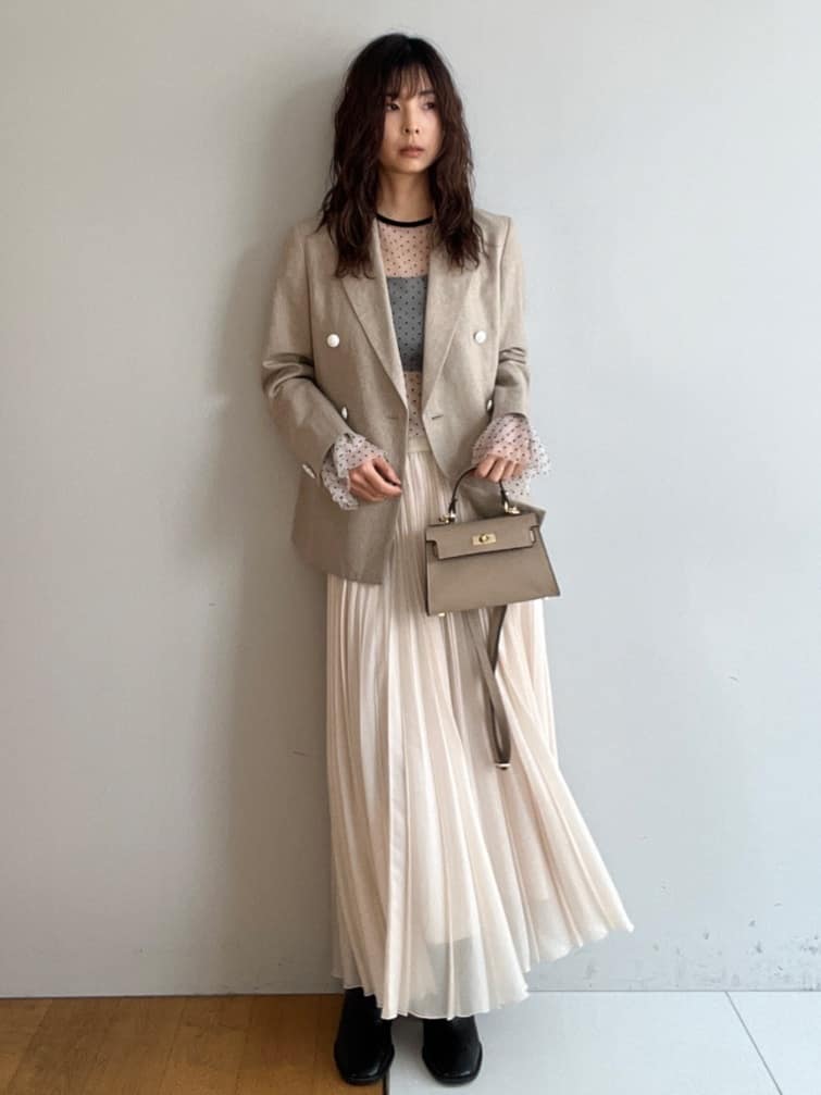 misaさんの「DRESSTERIOR｜【セットアップ可】リネンブレンドダブルブレストジャケット」を使ったコーディネート
