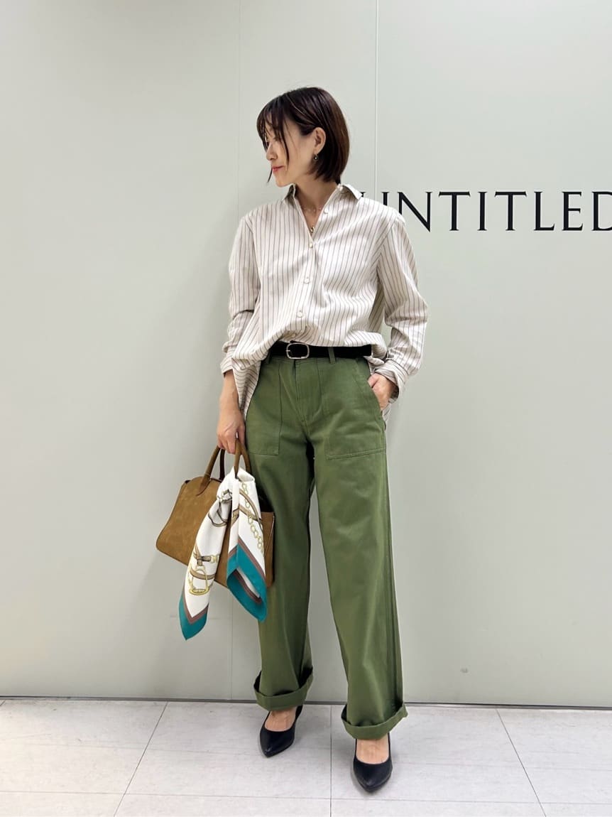 Mikiさんの「UNTITLED｜【コットン100/洗える】サテンベイカーパンツ」を使ったコーディネート