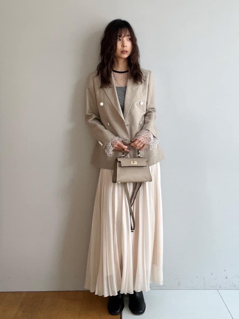 misaさんの「DRESSTERIOR｜【セットアップ可】リネンブレンドダブルブレストジャケット」を使ったコーディネート