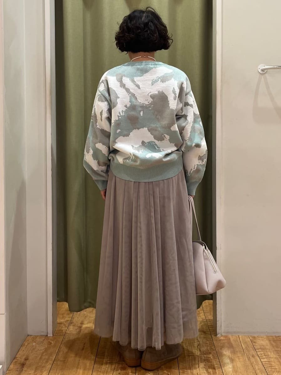 ☆ほしさんの「SHOO･LA･RUE｜【洗濯機可/S-LL】1枚で華やかに ラメ入りニュアンス柄ニット」を使ったコーディネート