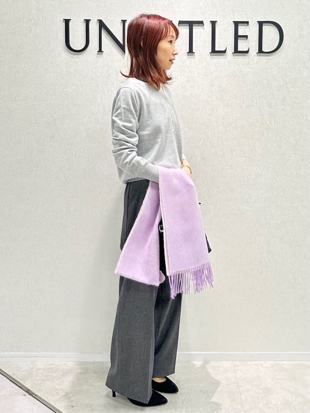 Miwaさんの「UNTITLED｜【ワイド/後ろゴム/シーズンレス】シルクネップツイードパンツ」を使ったコーディネート