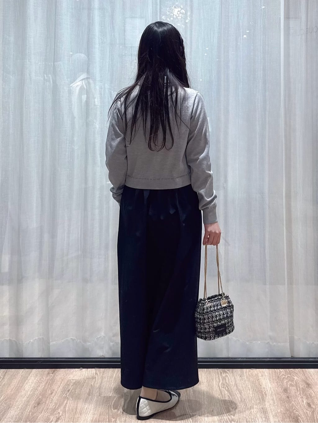 ぞうげさんの「OPAQUE.CLIP｜ダブルポロ衿ニットドッキングワンピース【洗濯機OK】」を使ったコーディネート