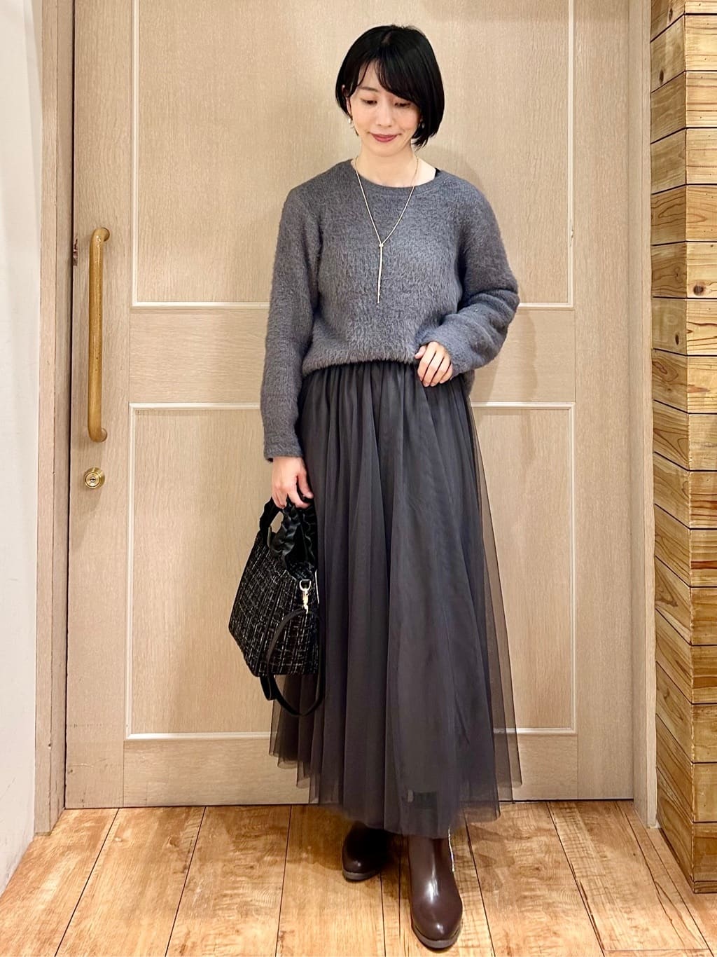 ちぐささんの「SHOO･LA･RUE｜【2WAY】上品に輝く ダイヤレーンネックレス」を使ったコーディネート