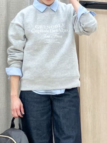 Keiさんの「grove｜プレッピーロゴ裏起毛スウェット」を使ったコーディネート