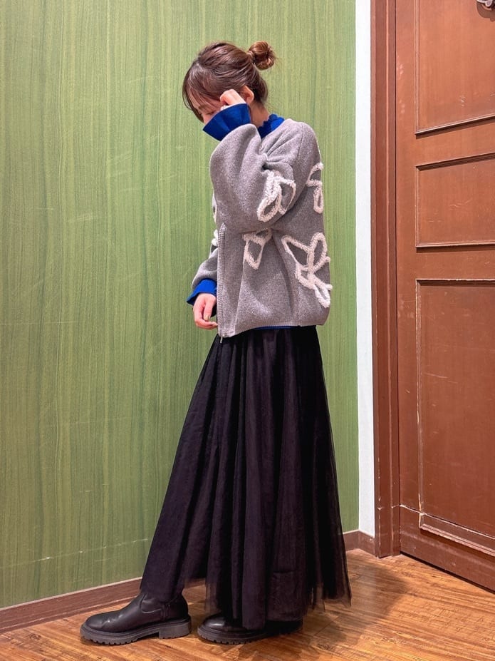 かおりさんの「SHOO･LA･RUE｜【洗濯機可/S-LL】ほどよいゆとりの もちっとやわらかリブニット」を使ったコーディネート