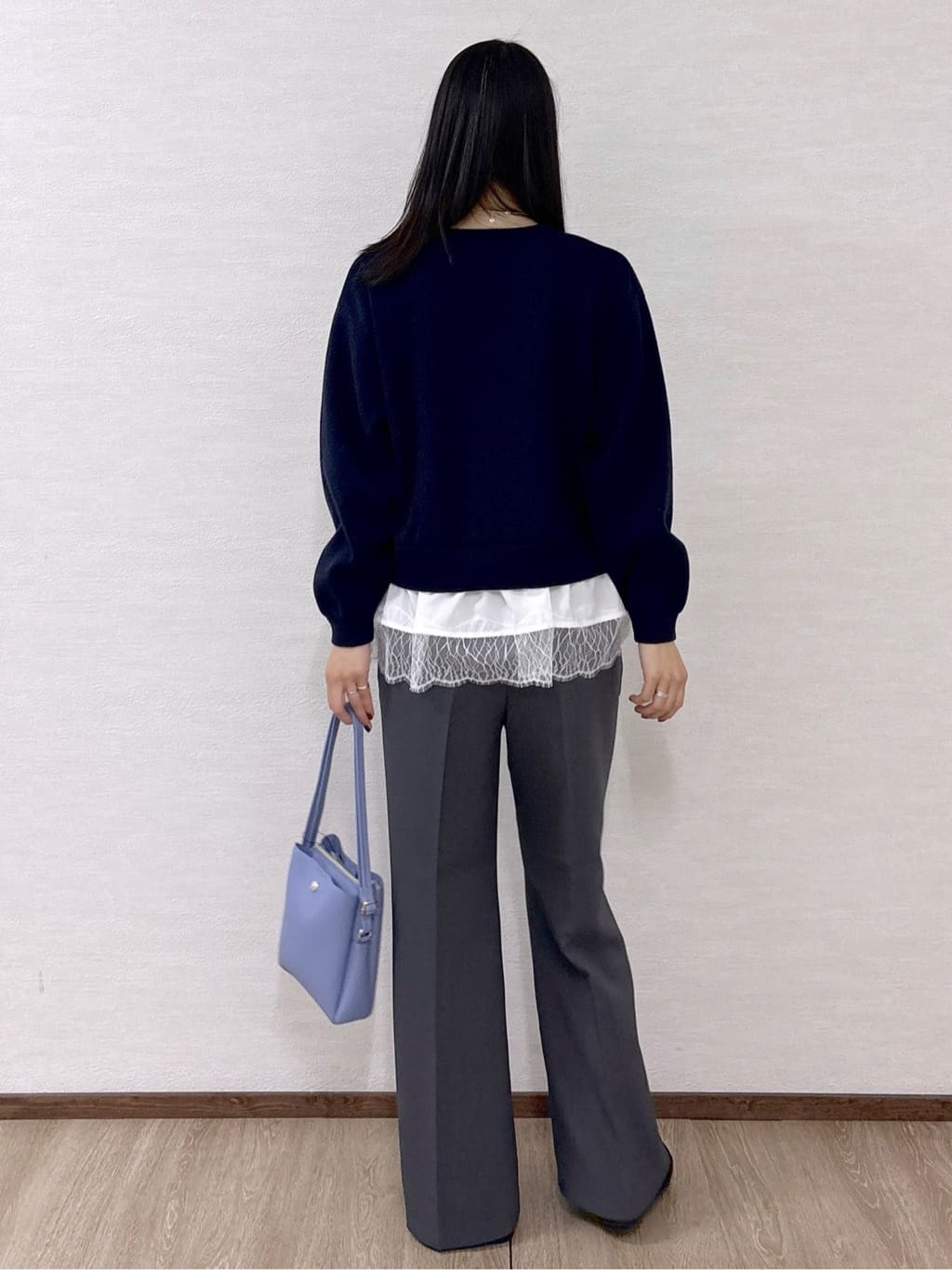 sachikoさんの「OPAQUE.CLIP｜裾レースドッキングニット」を使ったコーディネート