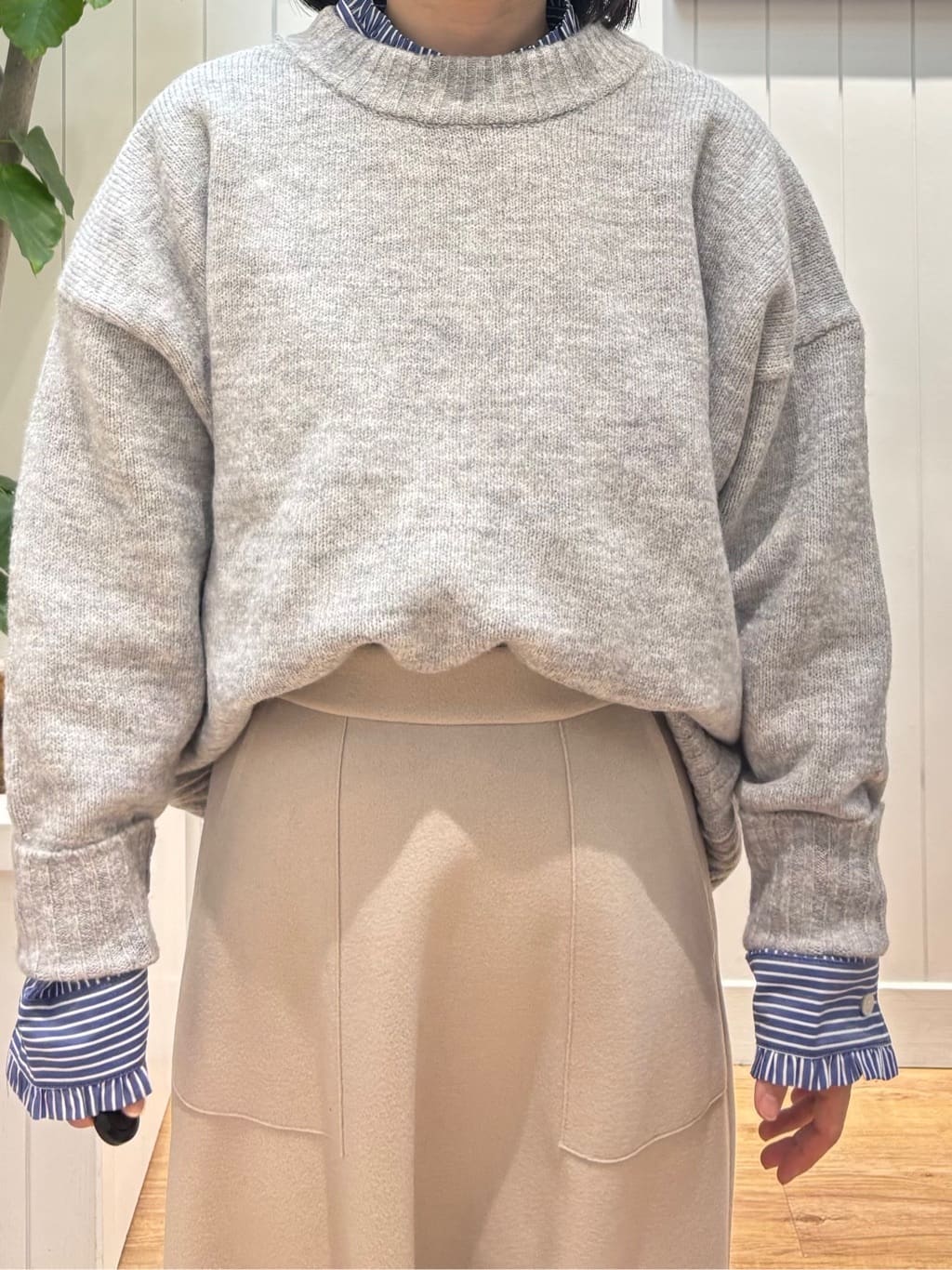 OKADAさんの「Dessin｜【洗える】クルーネックワイドニット」を使ったコーディネート