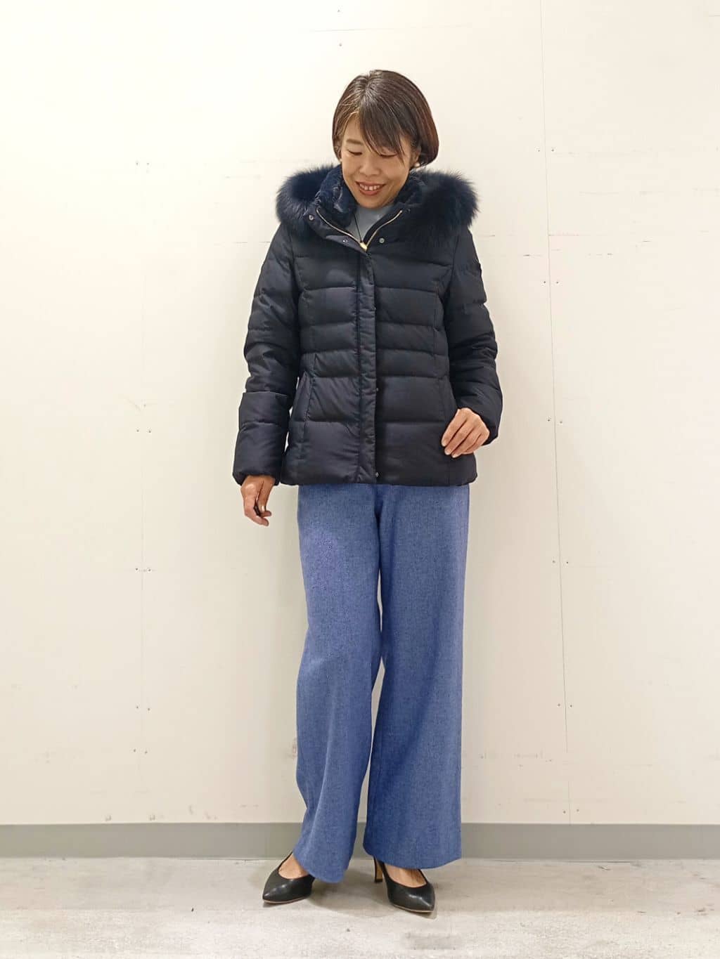 Kさんの「INDIVI｜【名品／撥水／抗菌防臭】ロング丈リサイクルダウンコート」を使ったコーディネート