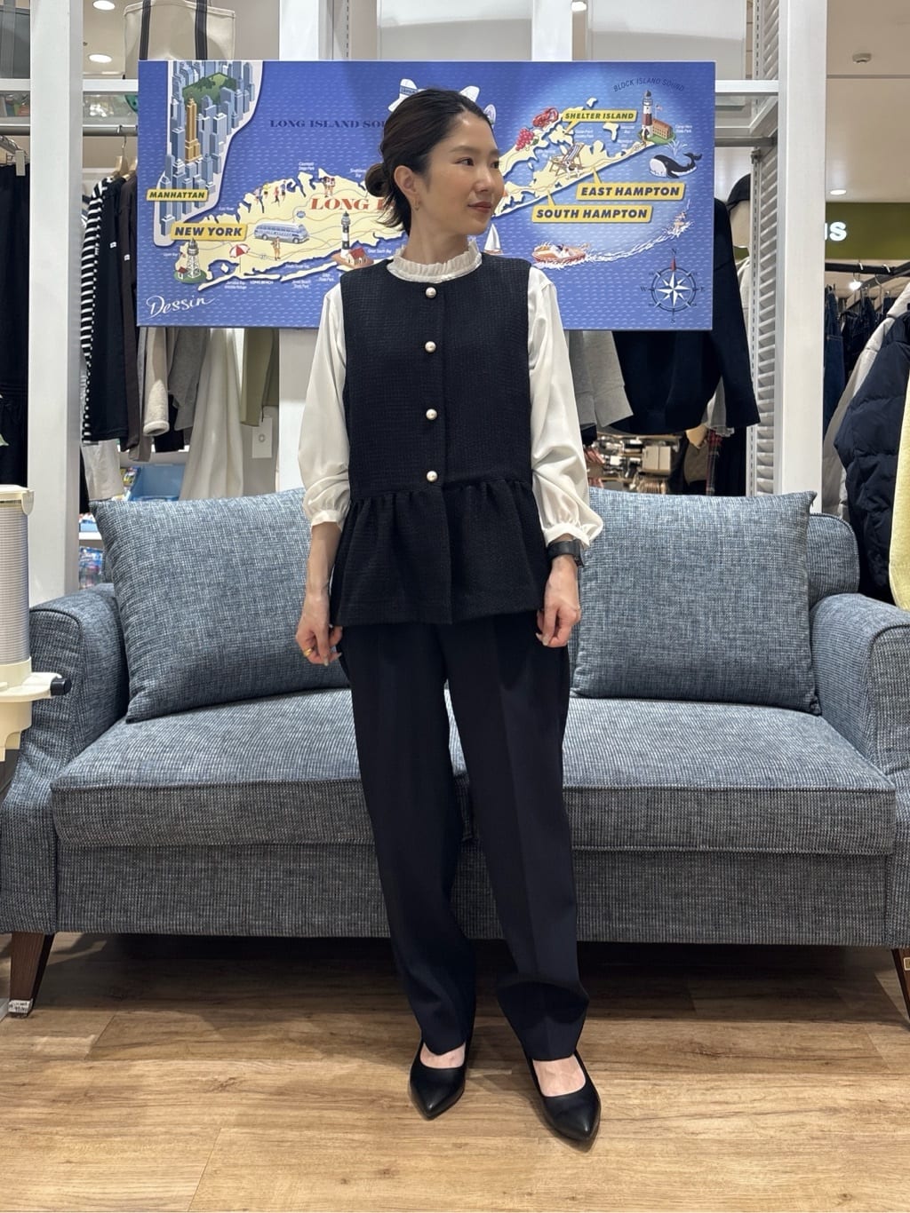 risaさんの「Dessin｜【入卒/セレモニー】パール調ボタンベスト」を使ったコーディネート