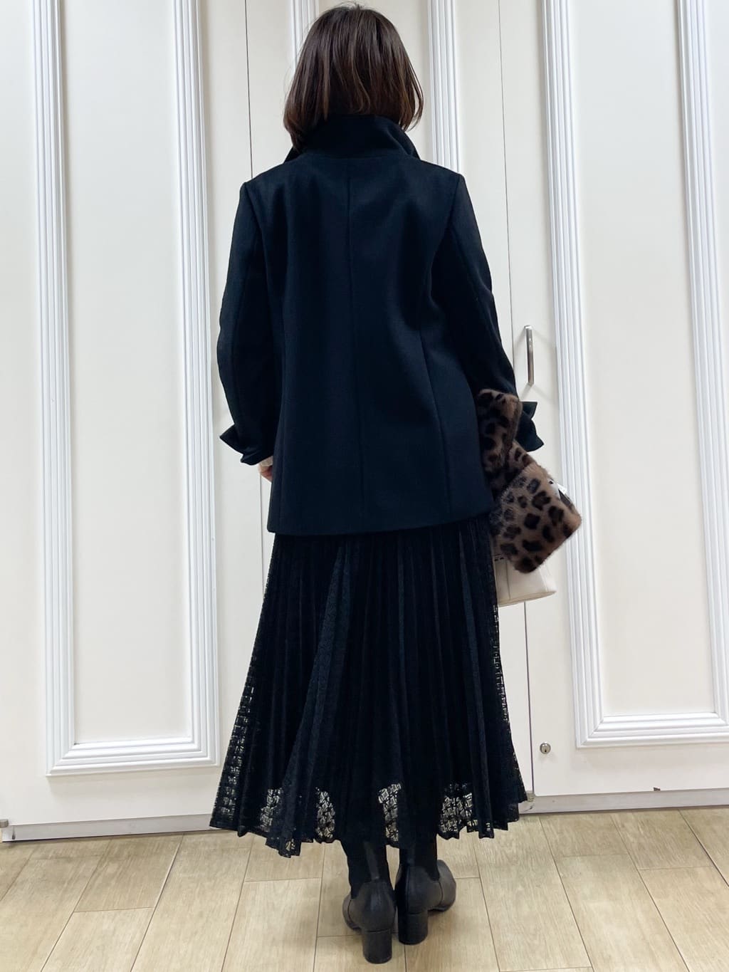 めいさんの「Reflect｜【SS-4Lサイズ／衿が顔に当たらない◎】スタンドネックミドルコート」を使ったコーディネート