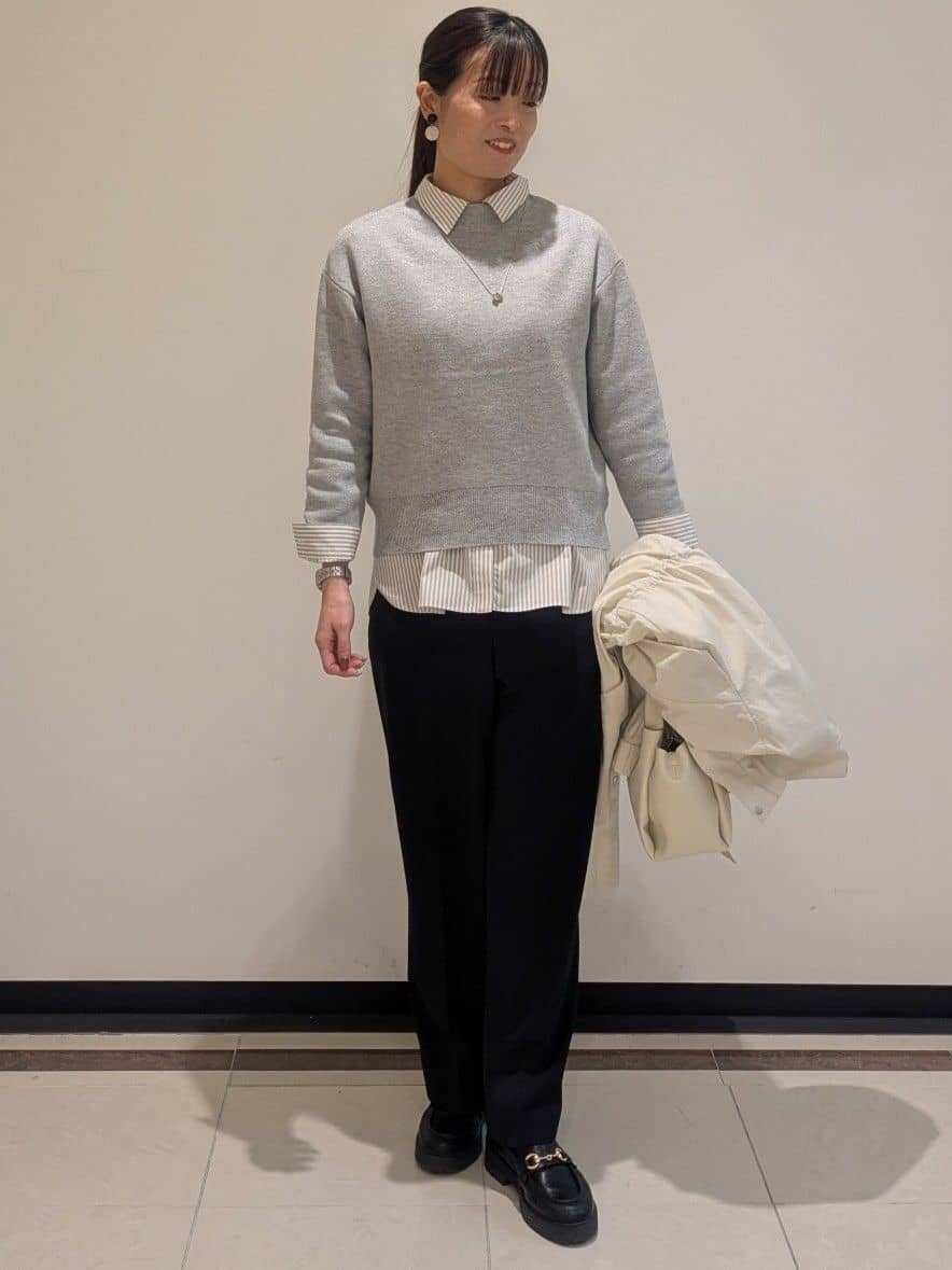 mikiさんの「COUP DE CHANCE｜【手洗い可】ラメ混ニットトップス」を使ったコーディネート