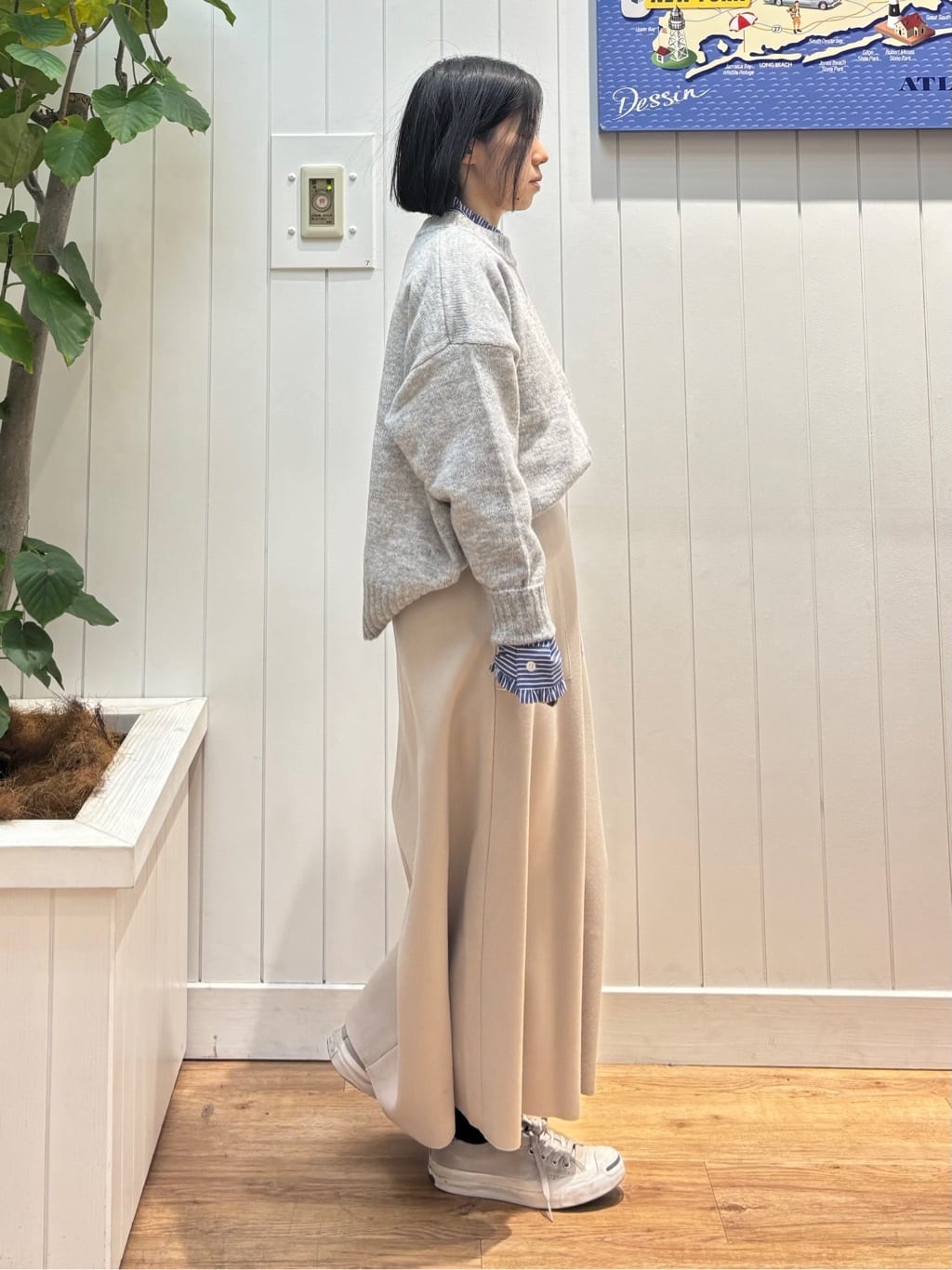 OKADAさんの「Dessin｜【洗える】クルーネックワイドニット」を使ったコーディネート