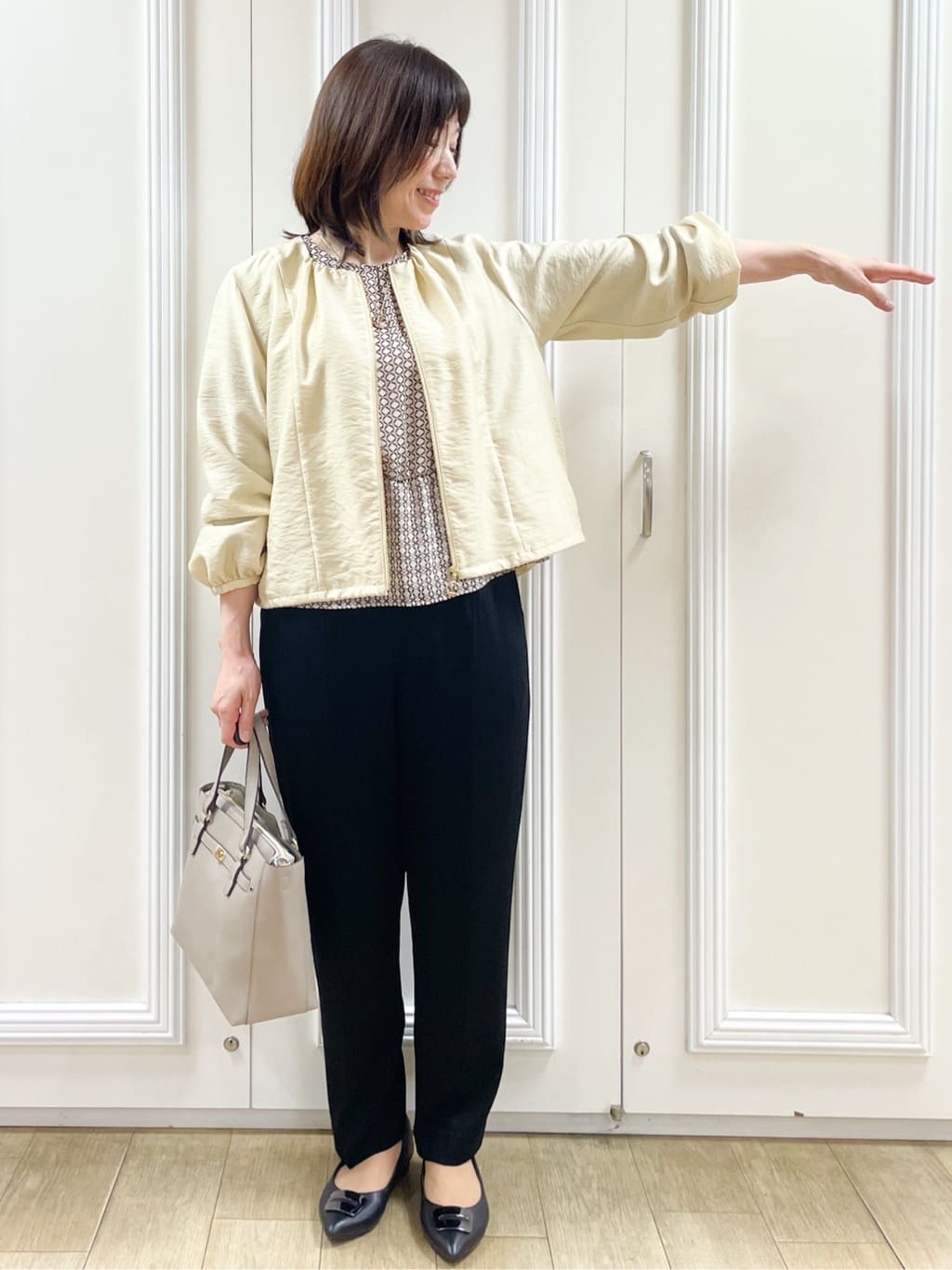 めいさんの「Reflect｜【ライトアウター／ゆったり羽織れる／気軽な羽織りに◎】ライトブルゾン」を使ったコーディネート