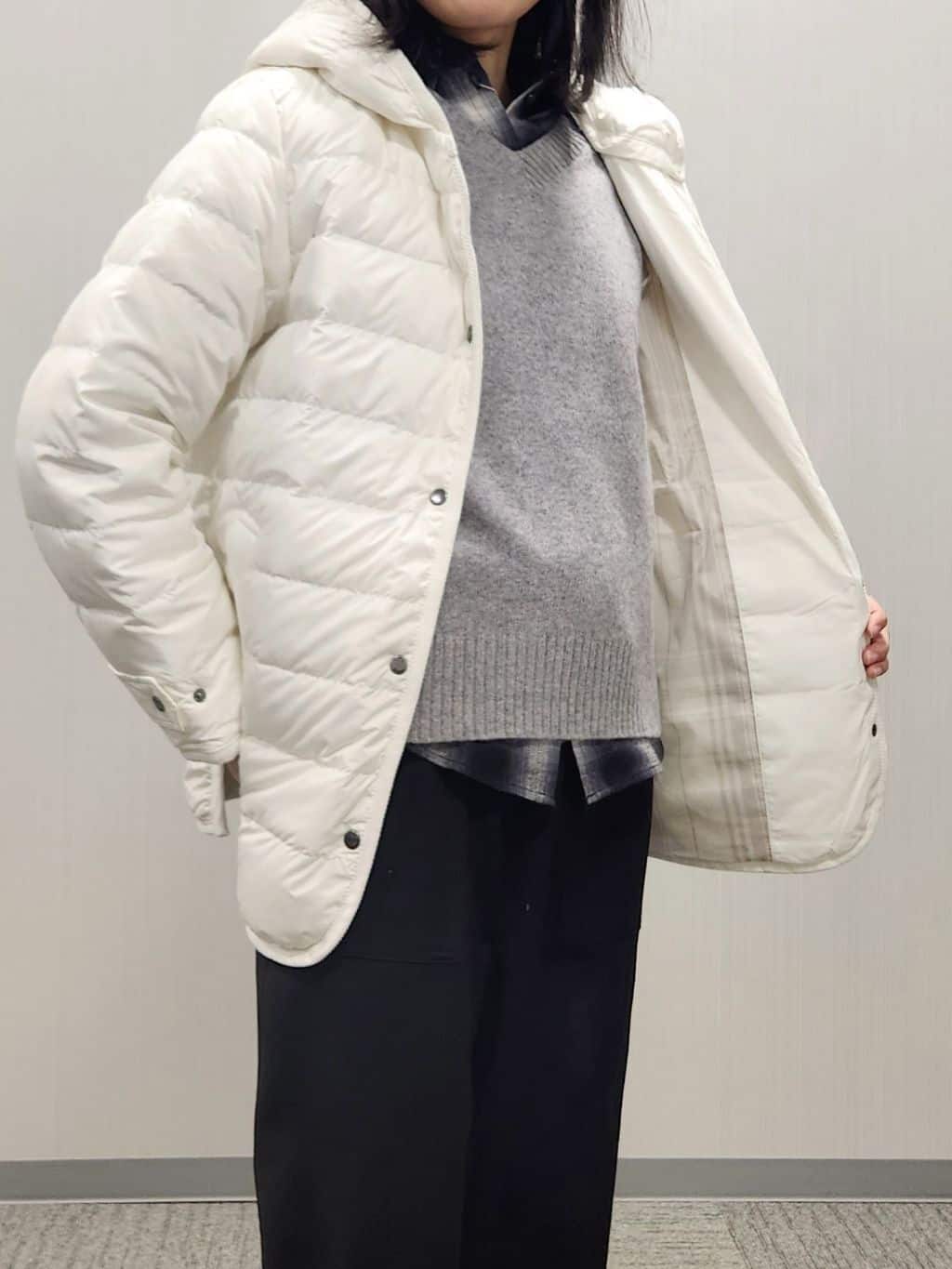 naraさんの「Dessin｜【撥水・2WAY】ミュラーダウンコートミドル丈」を使ったコーディネート