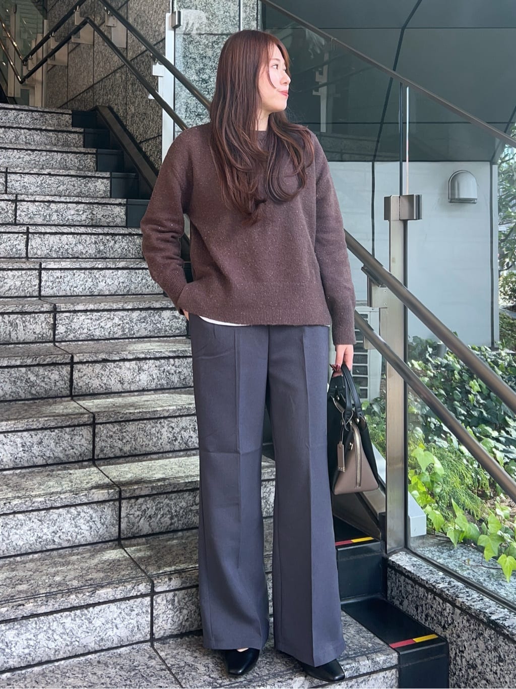 Risaさんの「OPAQUE.CLIP｜イージーフレアパンツ【洗濯機OK】」を使ったコーディネート