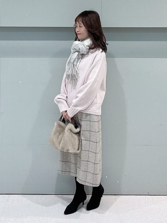 makiさんの「UNTITLED｜【洗える】スポンディッシュ ボトルネックニット」を使ったコーディネート