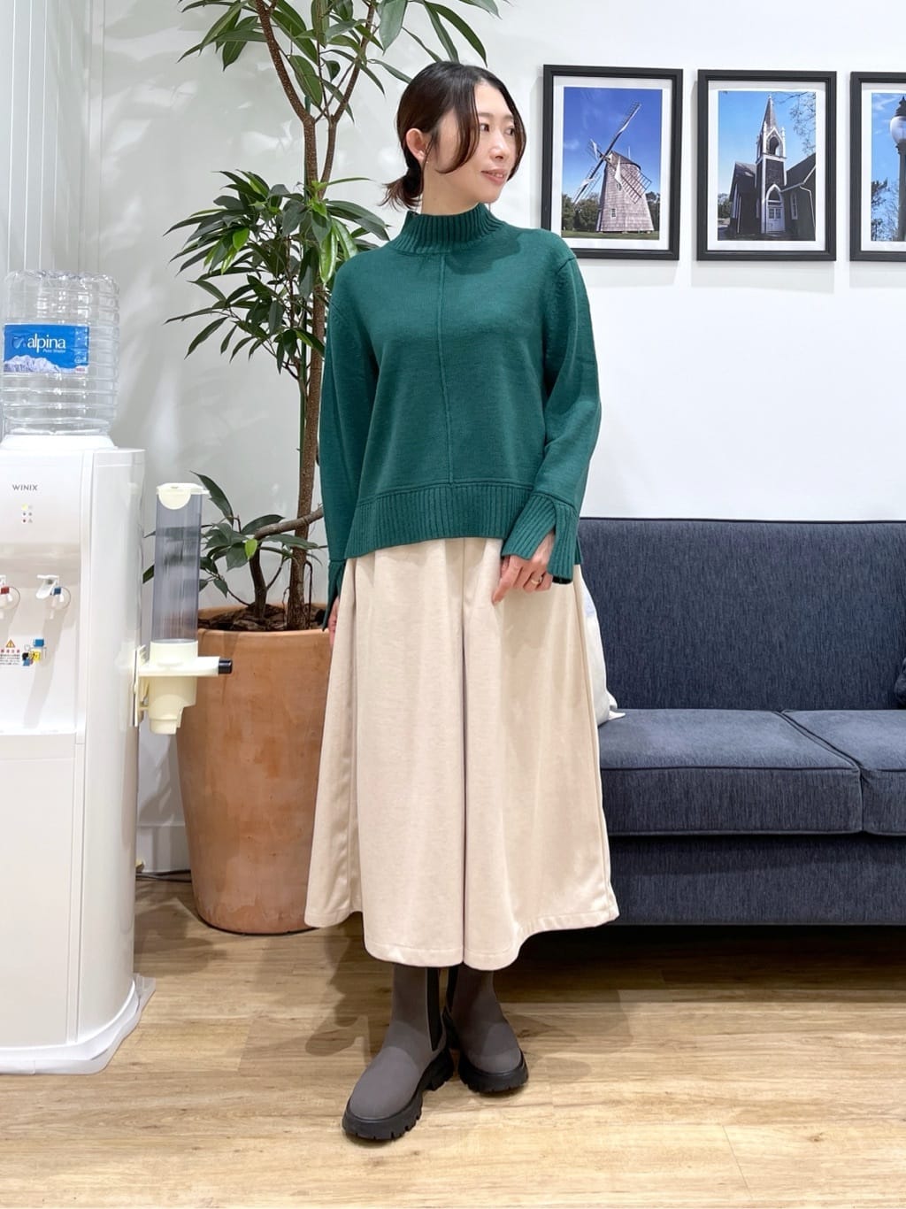 canaさんの「Dessin｜【洗える】センタータックラインハイネックニット」を使ったコーディネート