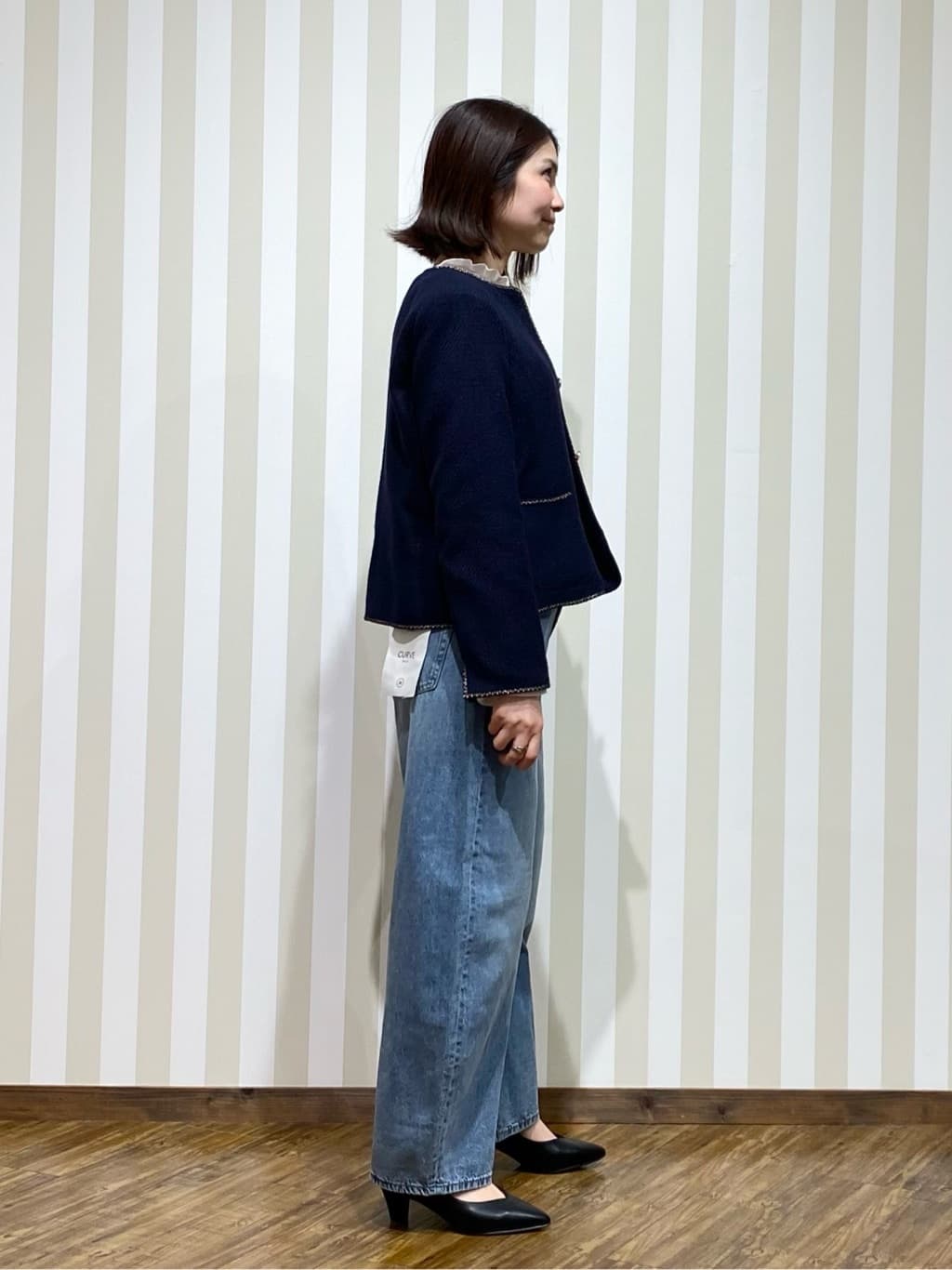 SAOさんの「SHOO･LA･RUE｜【洗濯機可/S-LL】ほどよいゆとりの もちっとやわらかリブニット」を使ったコーディネート