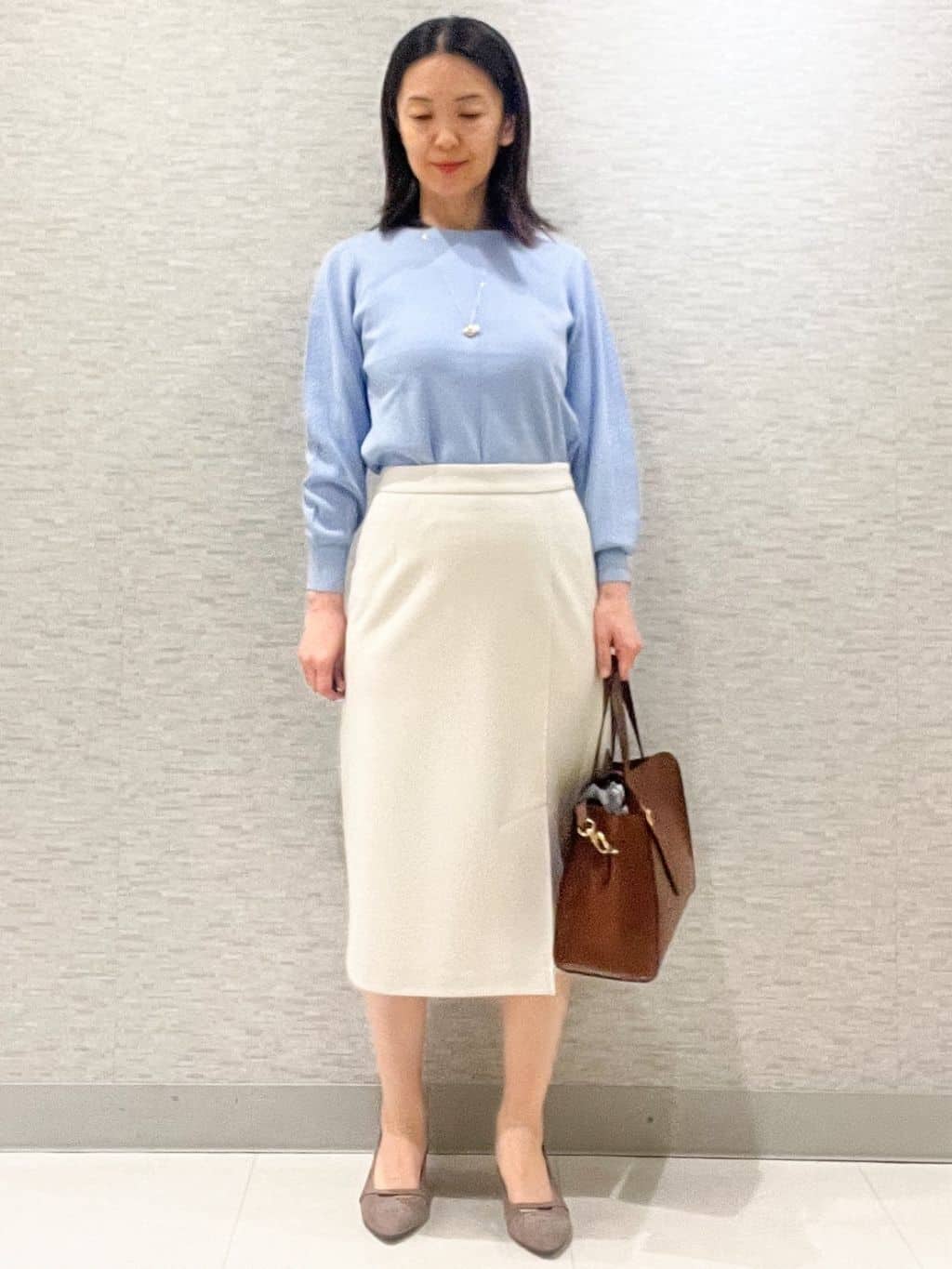 marikoさんの「Reflect｜【チェーン長さ調節可】リーフパーツ&times;淡水パールネックレス」を使ったコーディネート