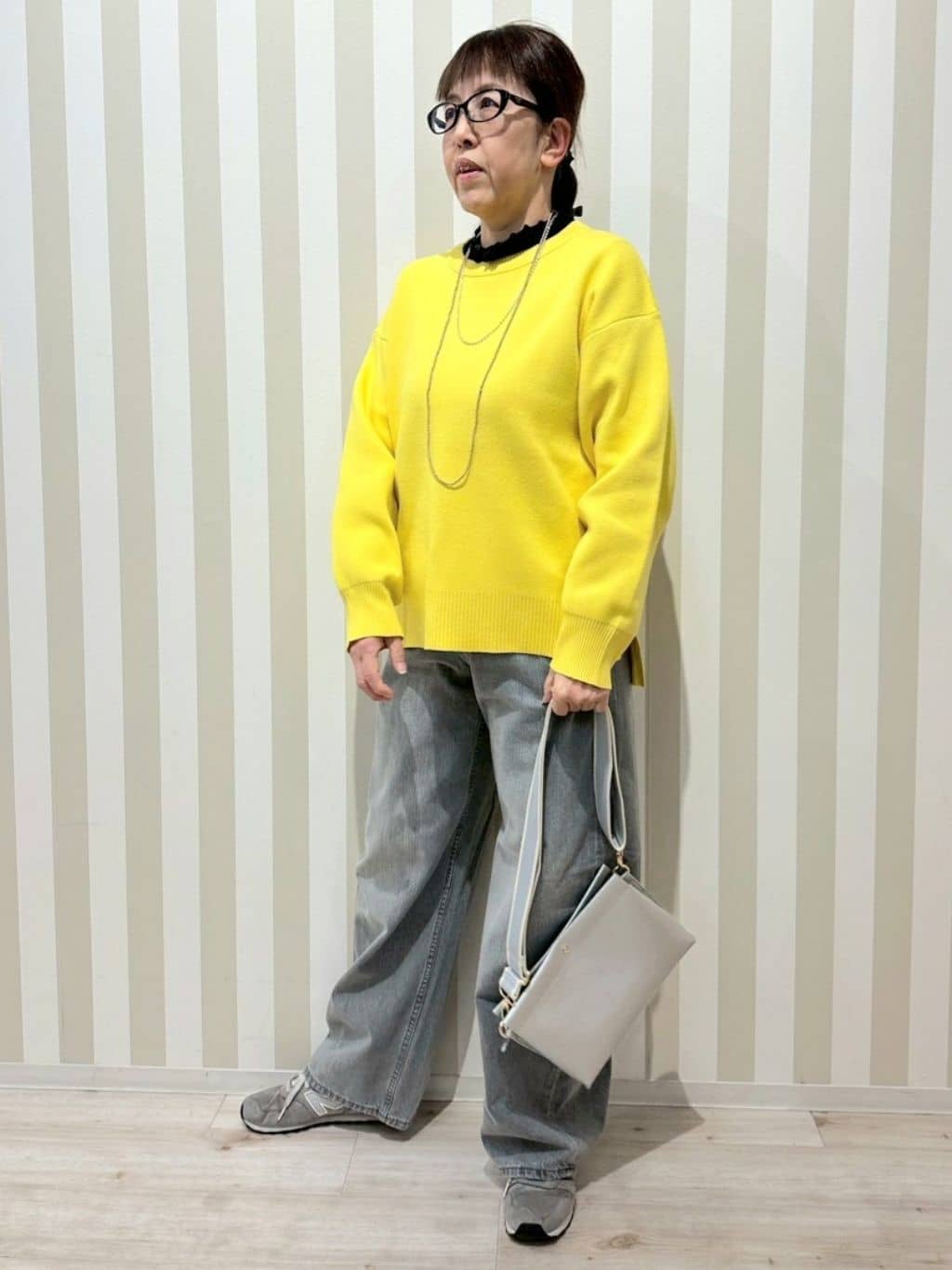 nonaさんの「SHOO･LA･RUE｜【S-LL/洗濯機可/体型カバー】大人世代も取り入れやすい スウェットライクニット」を使ったコーディネート