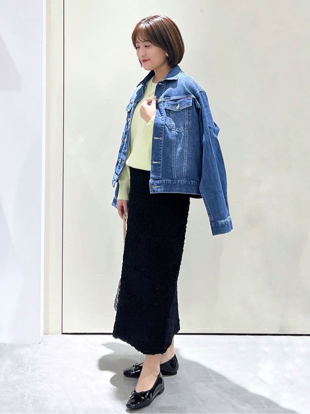 Unaさんの「OPAQUE.CLIP｜スウェットライクニット【洗濯機OK】」を使ったコーディネート