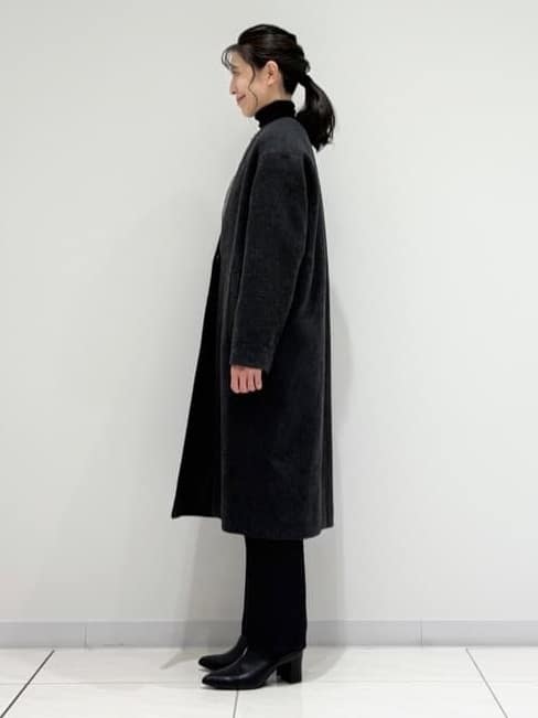 kayoさんの「INDIVI｜【軽量／ウール混】ライトフォルム ロングコート」を使ったコーディネート