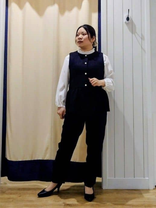 Haraさんの「Dessin｜【洗える】フリルネックジョーゼットブラウス」を使ったコーディネート