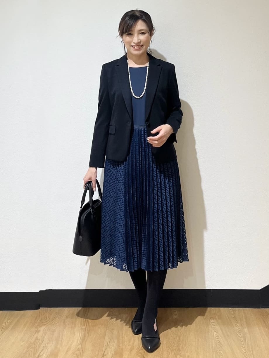ayaさんの「Reflect｜【SS-4Lサイズ】シフォン&times;幾何柄レースプリーツワンピース」を使ったコーディネート