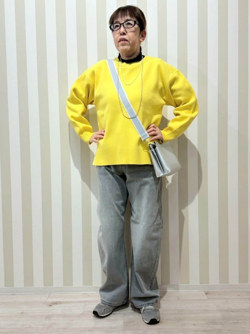nonaさんの「SHOO･LA･RUE｜【S-LL/洗濯機可/体型カバー】大人世代も取り入れやすい スウェットライクニット」を使ったコーディネート